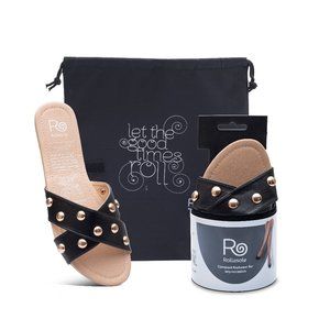 Show Stopper Gold Stud Criss Cross Sandals